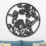 cuadro de colibries en flor 60 x 60 cm