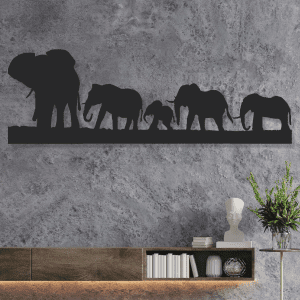 Familia de elefantes (75cm x 25cm)