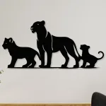 cuadro de familia de leones
