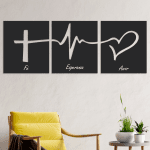 cuadros de fe, amor y esperanza 110 x 40 cm