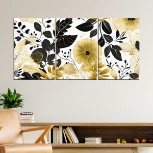 cuadro de flores doradas 120 x 60