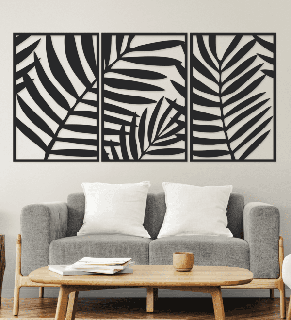 cuadros de hojas 3 partes xxl 150 x 75 cm