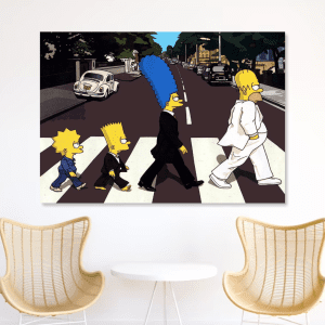 cuadro de los simpsons beatles 50 x 30 cm