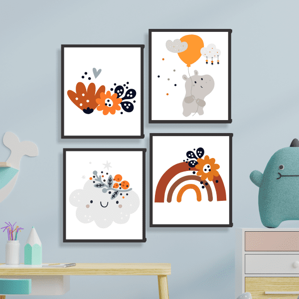 set de cuadros infantiles 75 x 90 cm