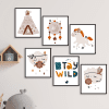 cuadros de set wild infantiles con fondo blanco 125 x 85 cm