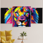 Leon colorido (80cm x 40cm)