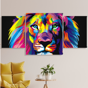 Leon colorido (80cm x 40cm)