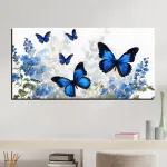 cuadro de mariposas azules 35 x 70