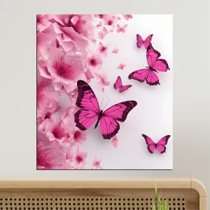 cuadro de mariposas rosas 35 x 40