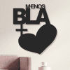 cuadro de menos bla + corazon 42 x 36 cm