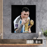 Messi y la copa del mundo (35cm x 40cm)
