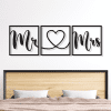 cuadro de mr y mrs mas corazon 120 x 40 cm