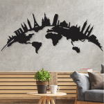 cuadro mundo de ciudades 75 x 30 cm
