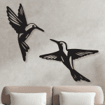 cuadros pareja de colibris volando 90 x 75 cm