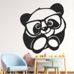 cuadro de panda dulce con anteojos 40 x 45 cm