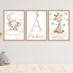 cuadro personalizado de ambar con animales infantiles