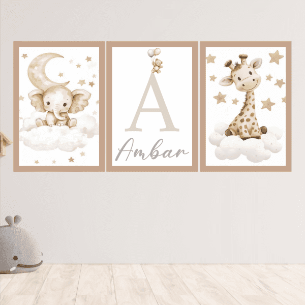 cuadro personalizado de ambar con animales infantiles