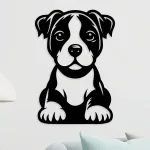 cuadro de perro pitbull bebe 40 x 60