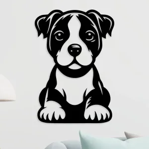cuadro de perro pitbull bebe 40 x 60