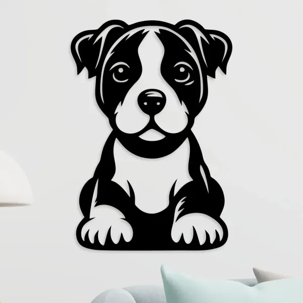 cuadro de perro pitbull bebe 40 x 60