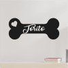 placa con forma de hueso con nombre personalizada