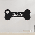 placa con forma de hueso con nombre personalizada