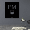cuadro de PM + copa de vino 35 x 40 cm