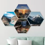 cuadros hexagonales con relieves