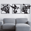 cuadros triptico de colibri y flores 120 x 40 cm