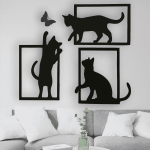cuadros de gatos jugando 110 x 100