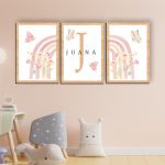 Set infantil arcoiris con nombre personalizable